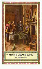 Xsa-98-39 Vita di S. San GIOVANNI BOSCO ENTRA IN SEMINARIO Santino Holy card